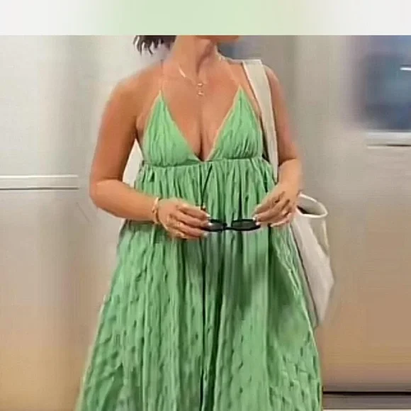 green emerald velvet dress Maevie Halter Mini Dress Green